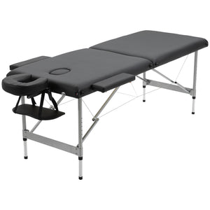 Massageliege klappbar 7 Zonen höhenverstellbar Schwarz