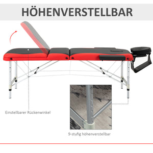Massageliege klappbar höhenverstellbar Aluminium