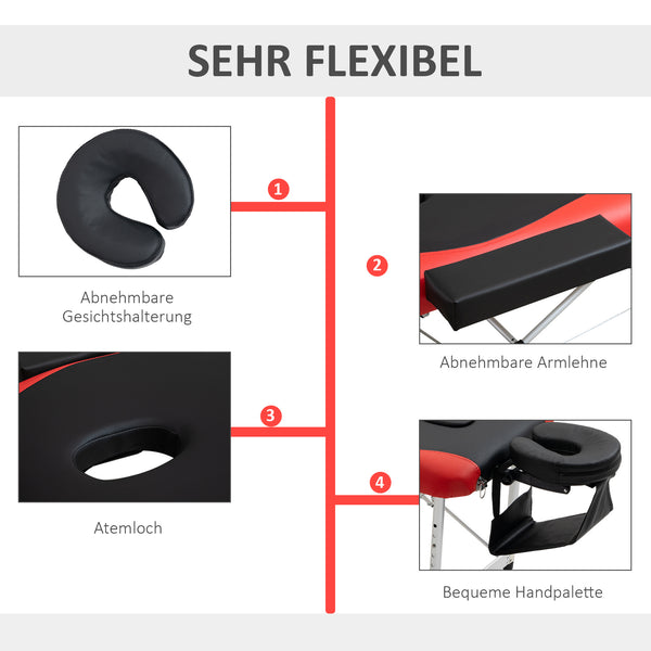 Massageliege klappbar höhenverstellbar Aluminium