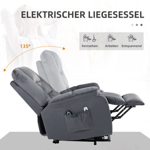 Massagesessel mit Aufstehhilfe und 8 Massagepunkten grau