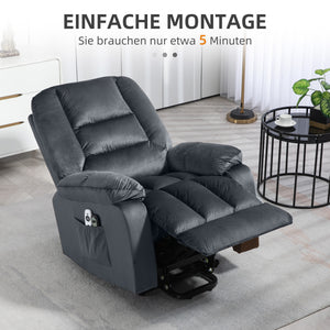 Massagesessel mit Aufstehhilfe und 8 Massagepunkten grau