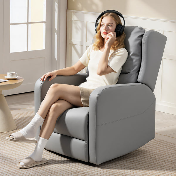 Massagesessel elektrisch mit Relaxfunktion Kunstleder grau