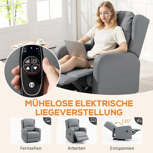 Massagesessel elektrisch mit Relaxfunktion Kunstleder grau