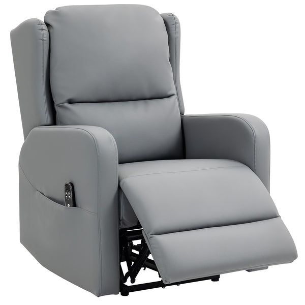 Massagesessel elektrisch mit Relaxfunktion Kunstleder grau