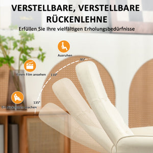 Massagesessel mit Hocker und Vibrationsfunktion cremeweiss