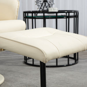 Massagesessel mit Hocker und Vibrationsfunktion cremeweiss