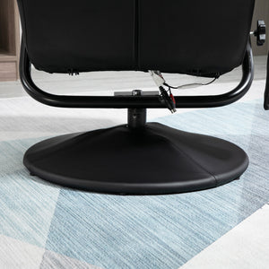 Massagesessel elektrisch mit Hocker und Liegefunktion schwarz