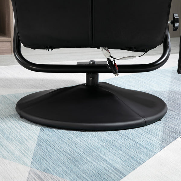 Massagesessel elektrisch mit Hocker und Liegefunktion schwarz