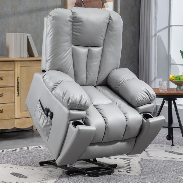 Massagesessel Relaxsessel für Senioren mit Fernbedienung dunkelgrau
