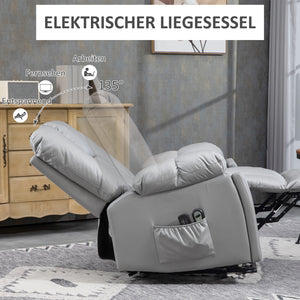 Massagesessel Relaxsessel für Senioren mit Fernbedienung dunkelgrau