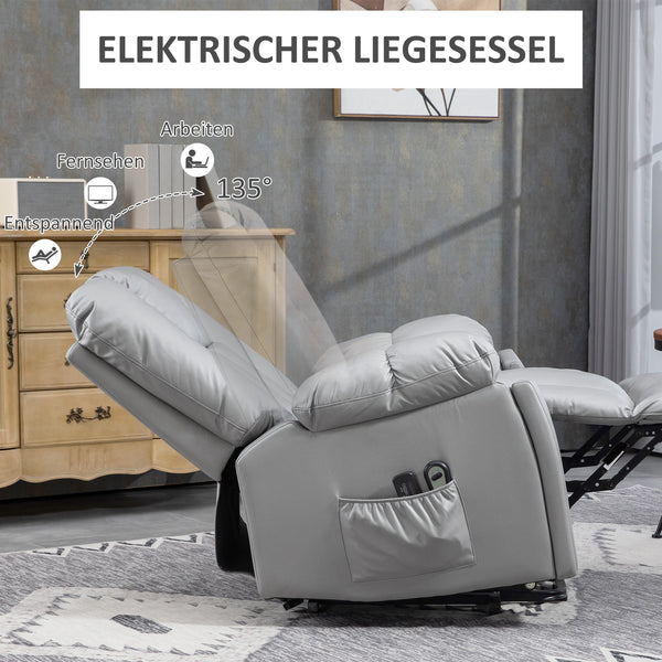 Massagesessel Relaxsessel für Senioren mit Fernbedienung dunkelgrau