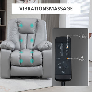 Massagesessel Relaxsessel für Senioren mit Fernbedienung dunkelgrau