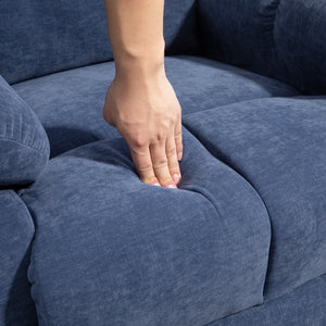 Massagesessel mit Wärme Liegefunktion drehbar bis 150kg blau
