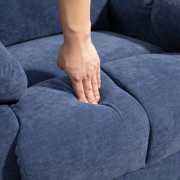 Massagesessel mit Wärme Liegefunktion drehbar bis 150kg blau