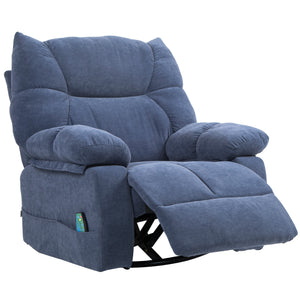 Massagesessel mit Wärme Liegefunktion drehbar bis 150kg blau