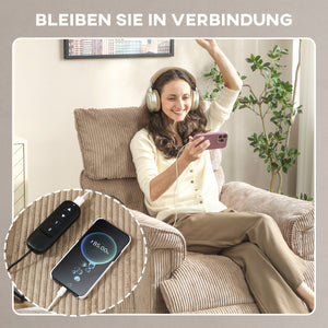 Massagesessel mit Wärmefunktion und Vibration Stoffbezug braun