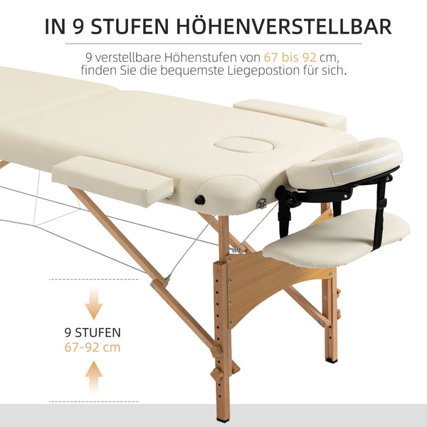Massagetisch klappbar höhenverstellbar für Spa Holz Kunstleder