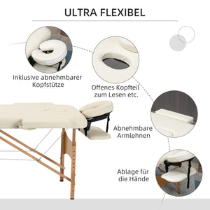 Massagetisch klappbar höhenverstellbar für Spa Holz Kunstleder