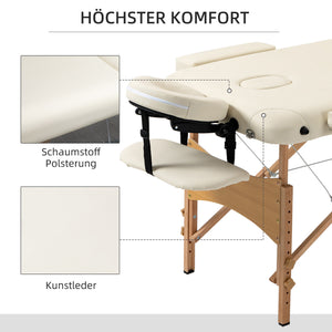 Massagetisch klappbar höhenverstellbar für Spa Holz Kunstleder