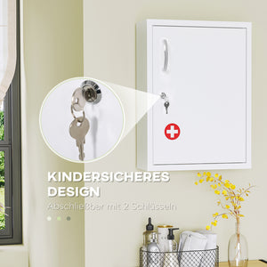 Medizinschrank Hausapotheke Erste-Hilfe-Schrank mit Schloss
