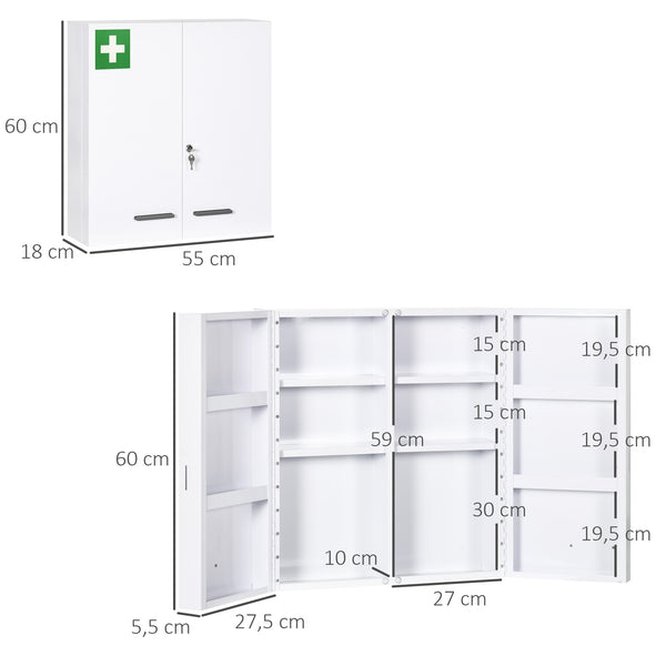 Medizinschrank Hausapotheke Erste-Hilfe-Schrank mit Schloss