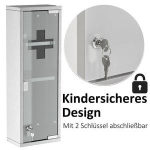 Medizinschrank Hausapotheke Erste-Hilfe-Schrank mit Schloss