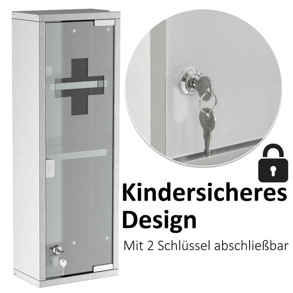 Medizinschrank Hausapotheke Erste-Hilfe-Schrank mit Schloss