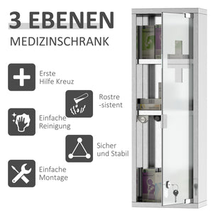 Medizinschrank Hausapotheke Erste-Hilfe-Schrank mit Schloss
