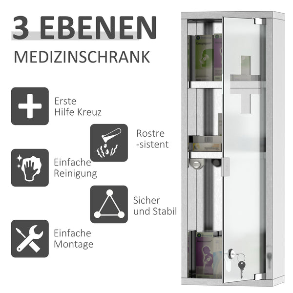 Medizinschrank Hausapotheke Erste-Hilfe-Schrank mit Schloss