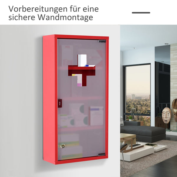 Medizinschrank Hausapotheke Erste-Hilfe-Schrank mit Schloss