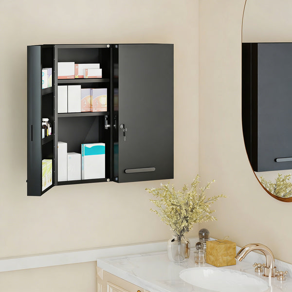 Medizinschrank abschliessbar für Medikamente schwarz