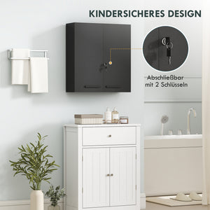 Medizinschrank abschliessbar für Medikamente schwarz