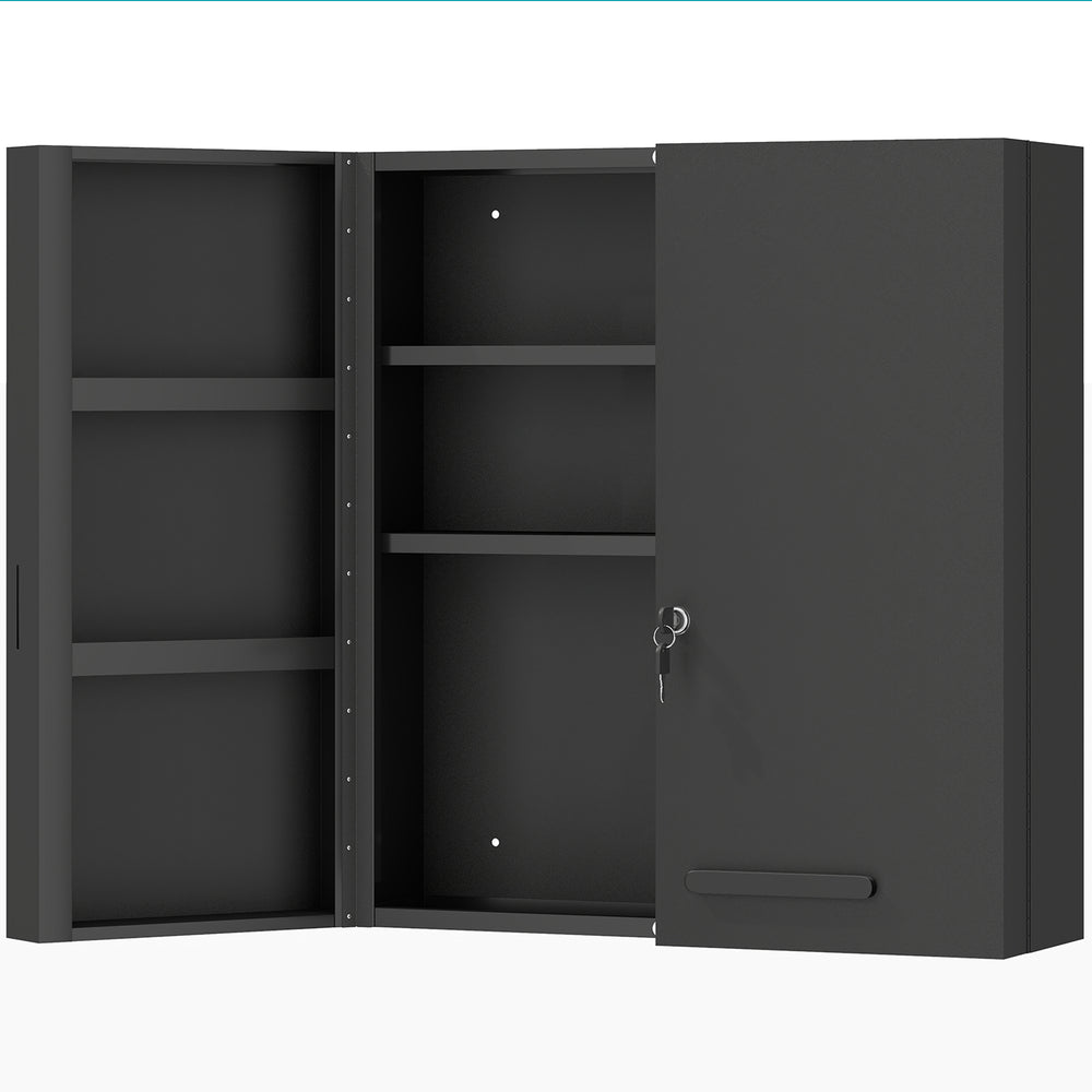 Medizinschrank abschliessbar für Medikamente schwarz