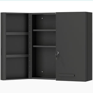 Medizinschrank abschliessbar für Medikamente schwarz