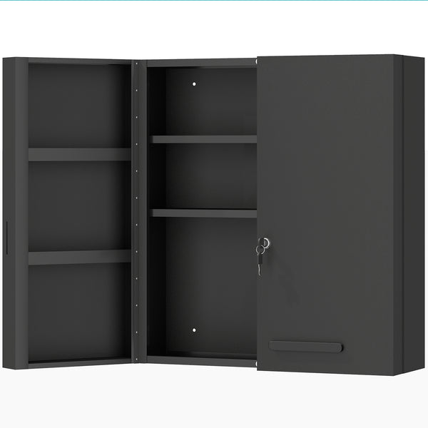 Medizinschrank abschliessbar für Medikamente schwarz