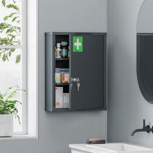 Medizinschrank abschliessbar zur Wandmontage aus Stahl grau