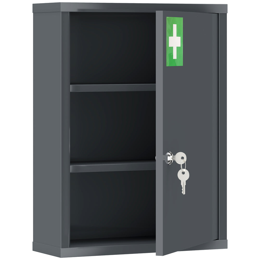 Medizinschrank abschliessbar zur Wandmontage aus Stahl grau