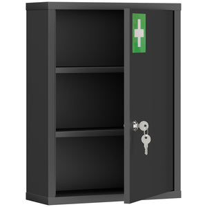 Medizinschrank abschliessbar zur Wandmontage aus Stahl schwarz