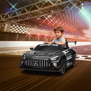 Mercedes Elektroauto für Kinder 12V mit LED Musik und Hupe schwarz