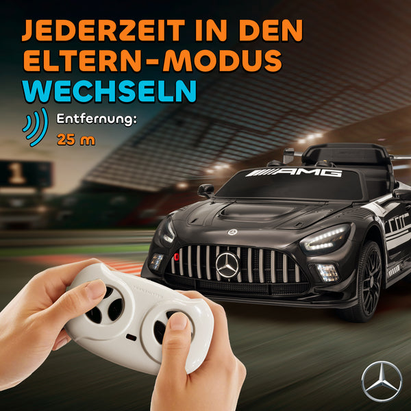 Mercedes Elektroauto für Kinder 12V mit LED Musik und Hupe schwarz
