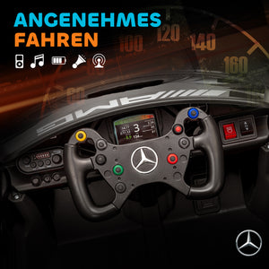 Mercedes Elektroauto für Kinder 12V mit LED Musik und Hupe schwarz