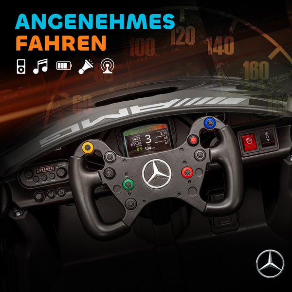 Mercedes Elektroauto für Kinder 12V mit LED Musik und Hupe schwarz