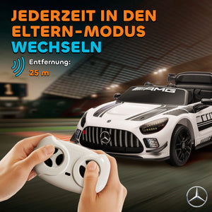 Elektroauto Mercedes für Kinder 12V mit Musik LED-Licht und Hupe weiss