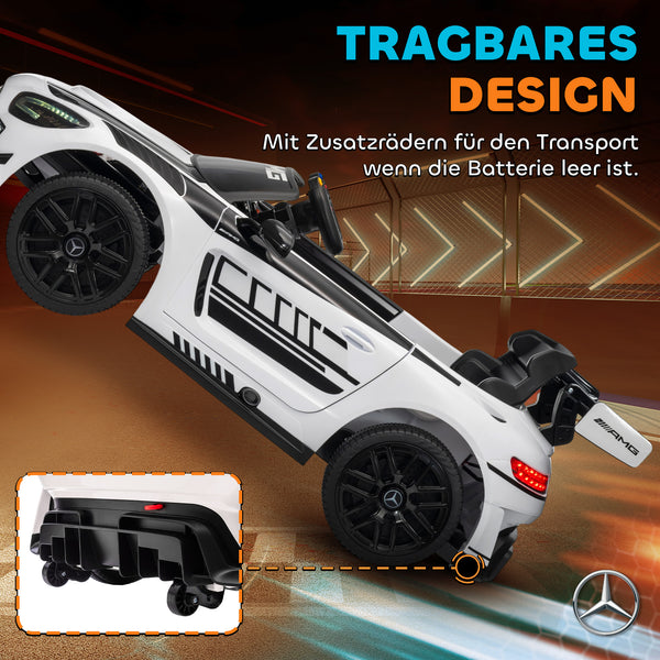 Elektroauto Mercedes für Kinder 12V mit Musik LED-Licht und Hupe weiss
