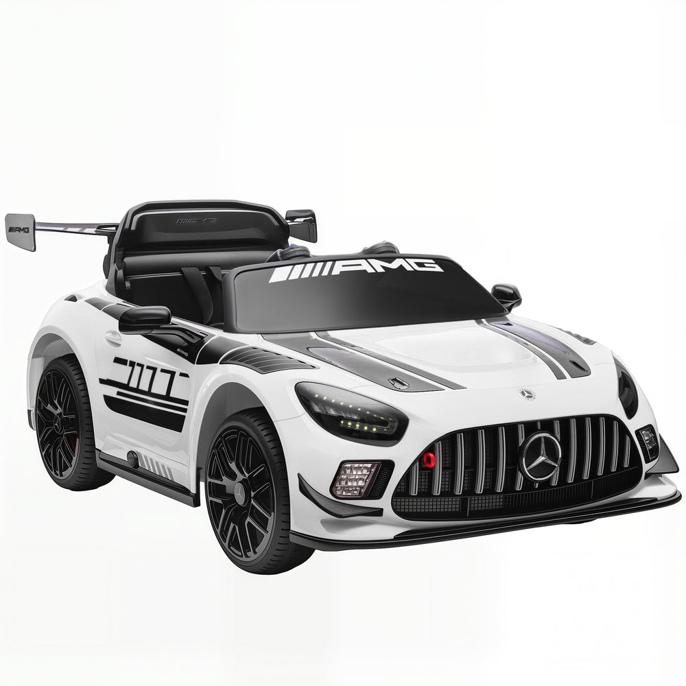 Elektroauto Mercedes für Kinder 12V mit Musik LED-Licht und Hupe weiss