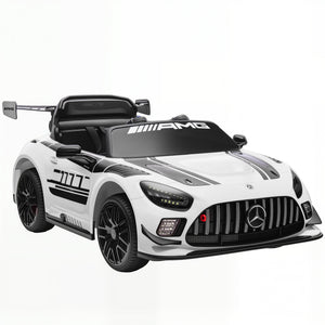 Elektroauto Mercedes für Kinder 12V mit Musik LED-Licht und Hupe weiss