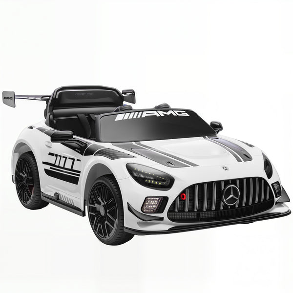 Elektroauto Mercedes für Kinder 12V mit Musik LED-Licht und Hupe weiss