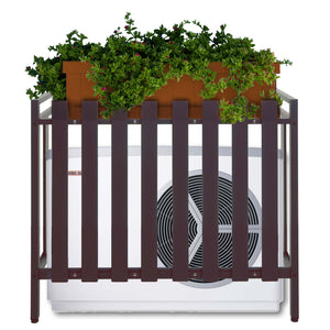 Metall Abdeckung Braun 80x90x39cm für Klimaanlage & Wärmepumpe