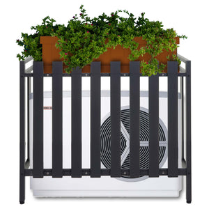 Metall Abdeckung grau für Klimaanlage/Wärmepumpe 80x90x39 cm