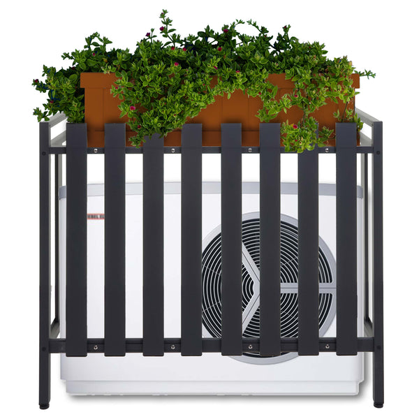 Metall Abdeckung grau für Klimaanlage/Wärmepumpe 80x90x39 cm